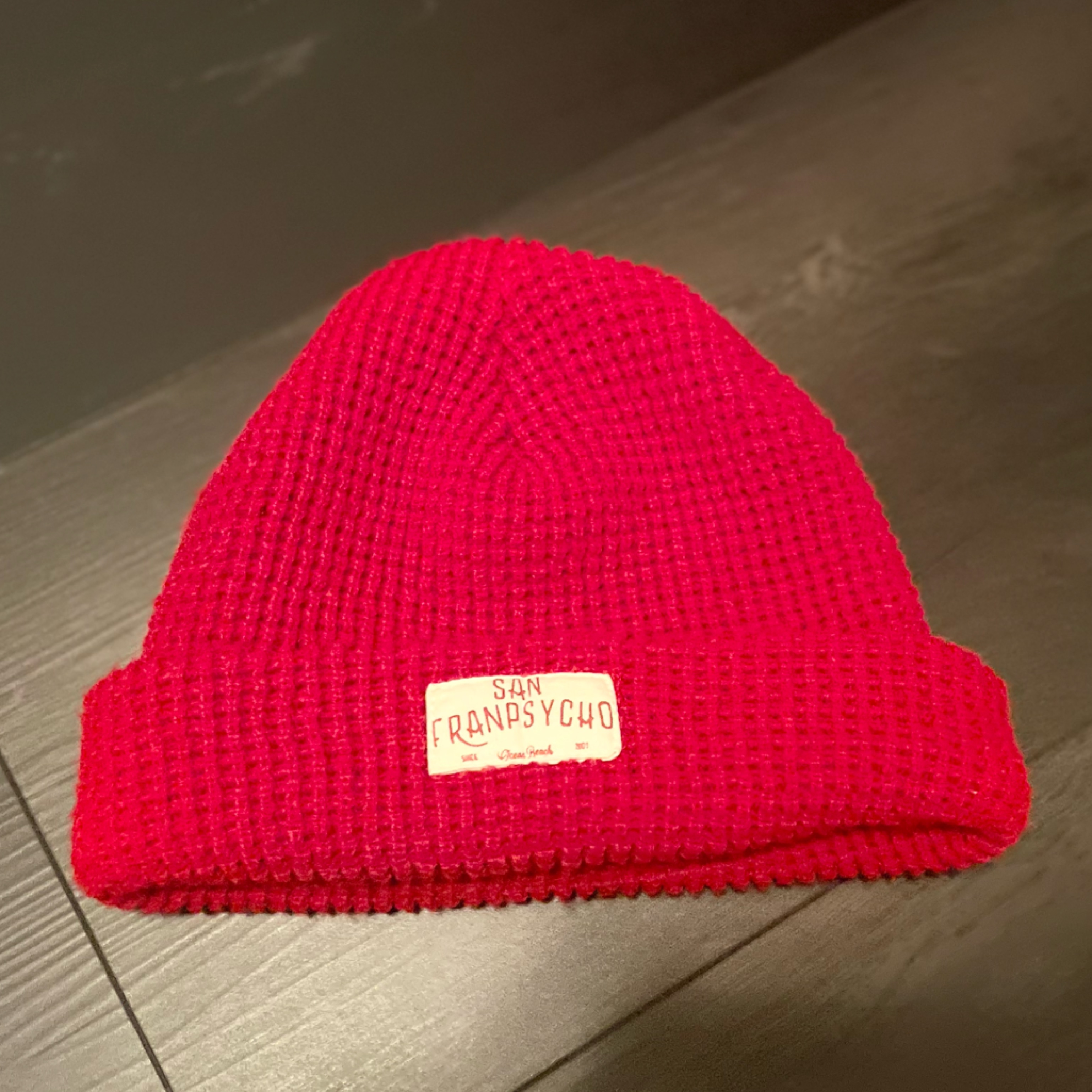 Red Knit San Franpsycho Beanie